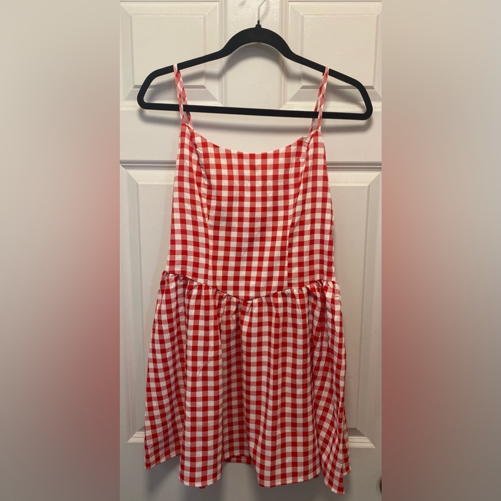 Red and White Gingham Dress